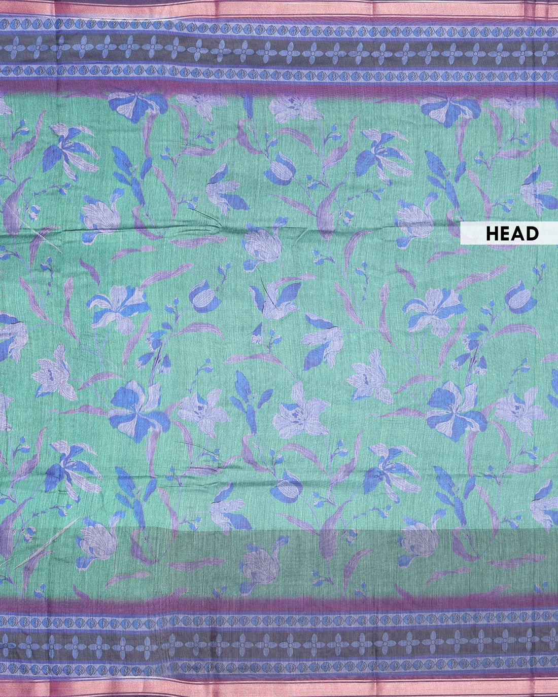 Elegant Semi Chanderi Saree with Woven Floral Butta Design and Contrast Zari Border - Green