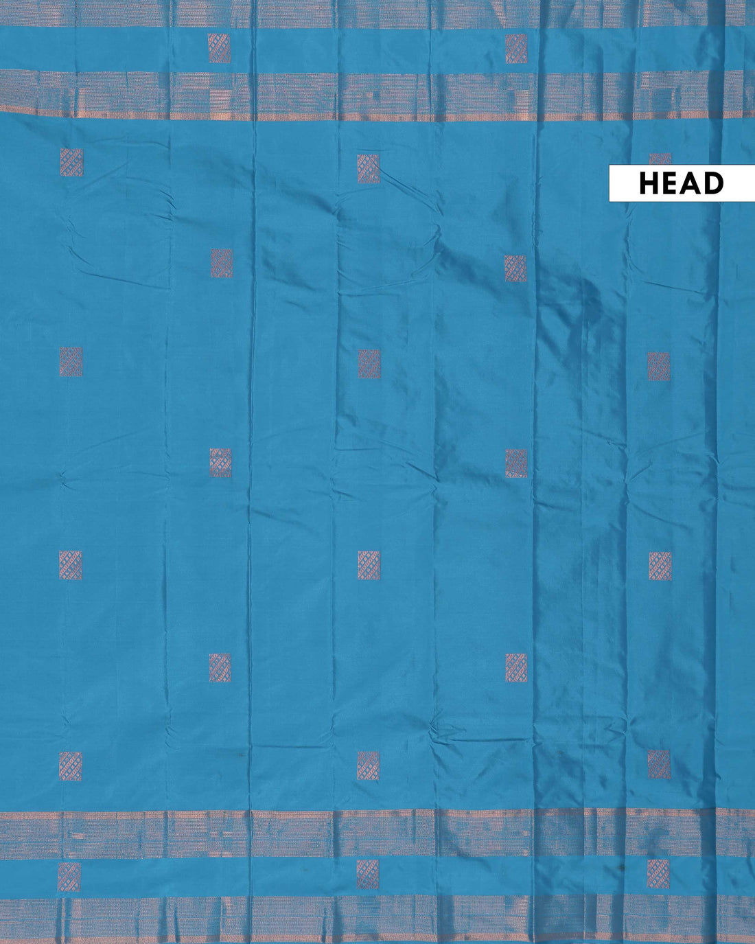 Elegant Semi Soft Silk Saree with Plain Body and Intricate Zari Woven Geometric Butta Motifs with Classic Contrast Border - Blue