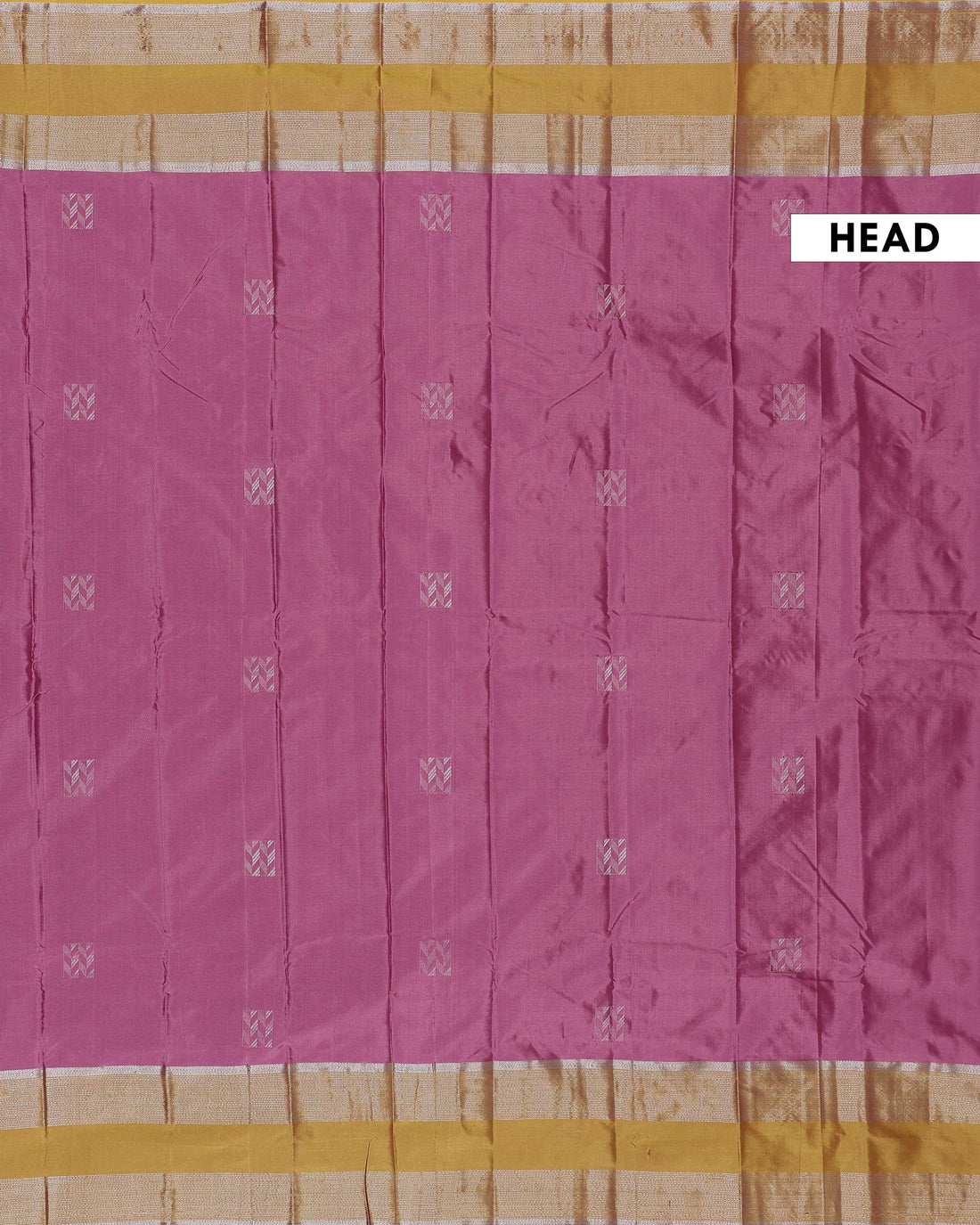 Elegant Soft Silk Saree with Plain Body and Intricate Zari Woven Geometric Motifs with Classic Contrast Border - Onion Pink