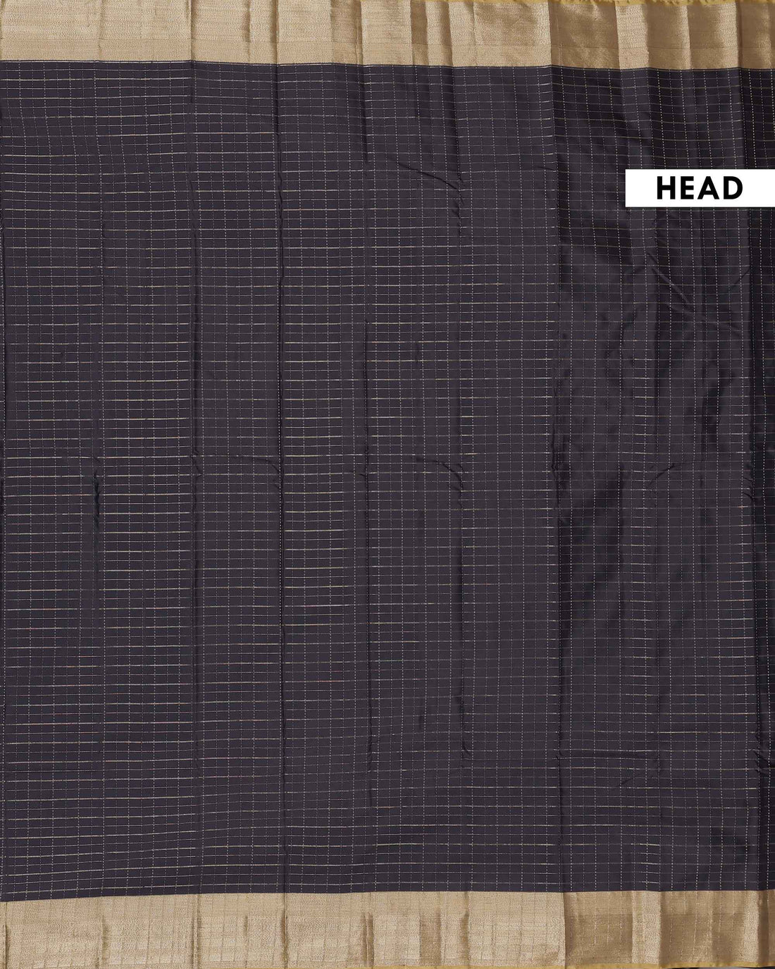 Elegant Semi Soft Silk Saree with Plain Body and Zari Woven Checked Pattern with Classic Contrast Border - Black