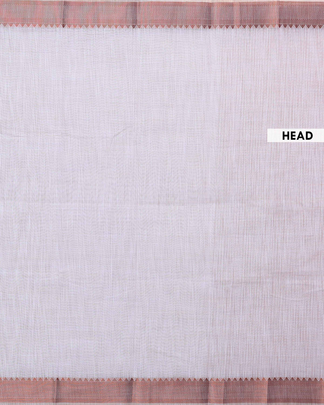 Elegant Linen Cotton Saree with Minimalist Body and Intricately Textured Woven Border - Ivory