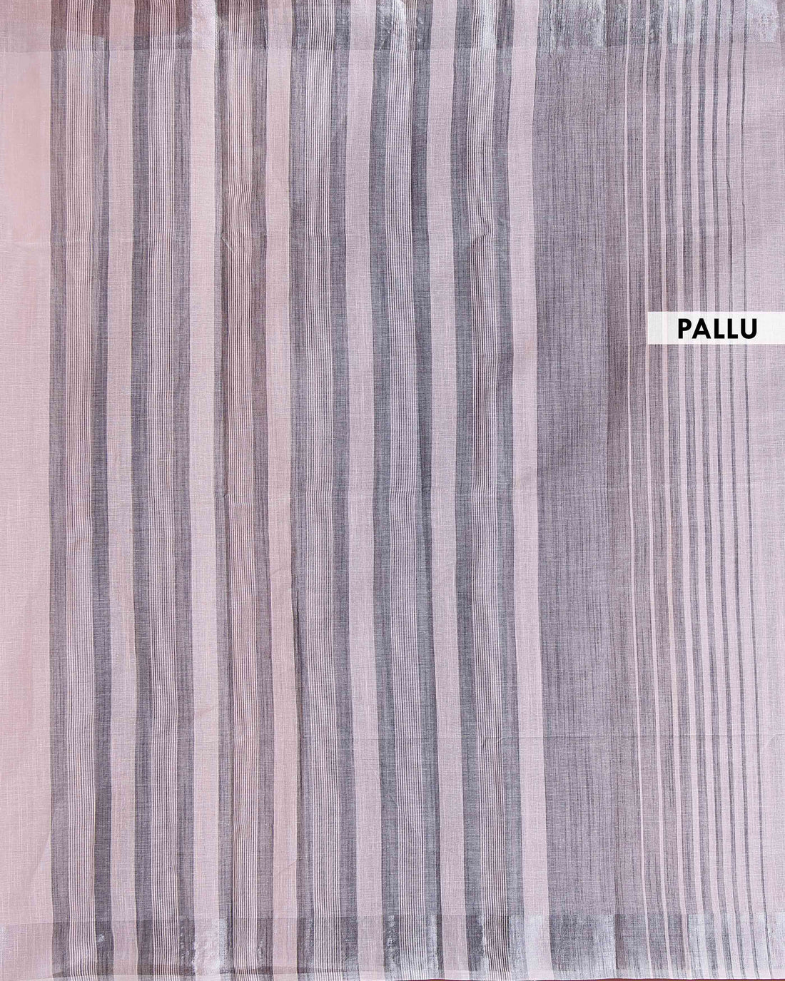 Handloom Kovai Cotton Saree with Striped Body and Woven Border - Light Pink