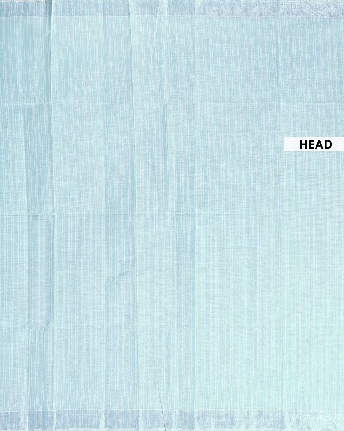 Handloom Kovai Cotton Saree with Subtle Striped Pattern - Sky Blue