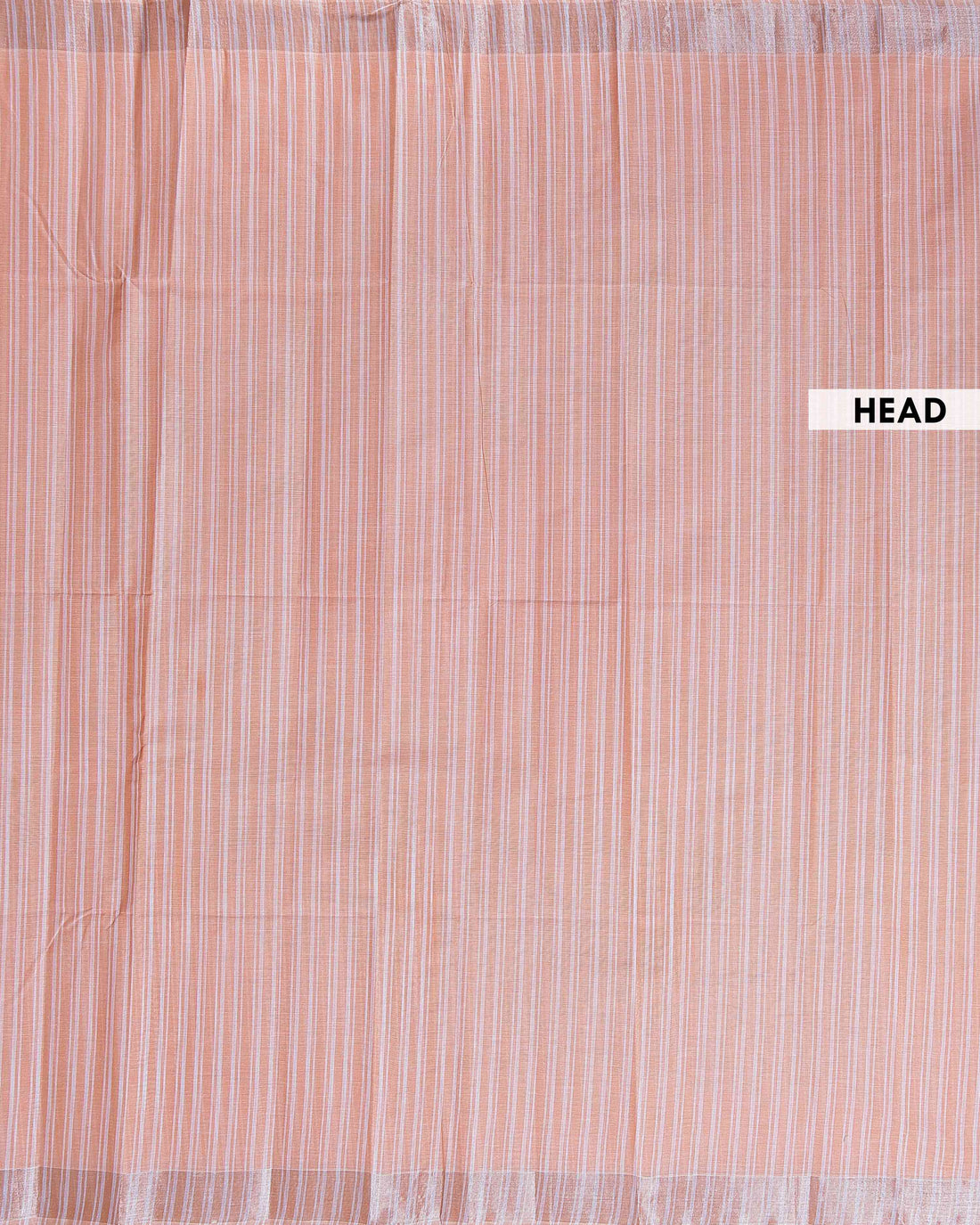 Handloom Kovai Cotton Saree with Subtle Striped Pattern - Peach