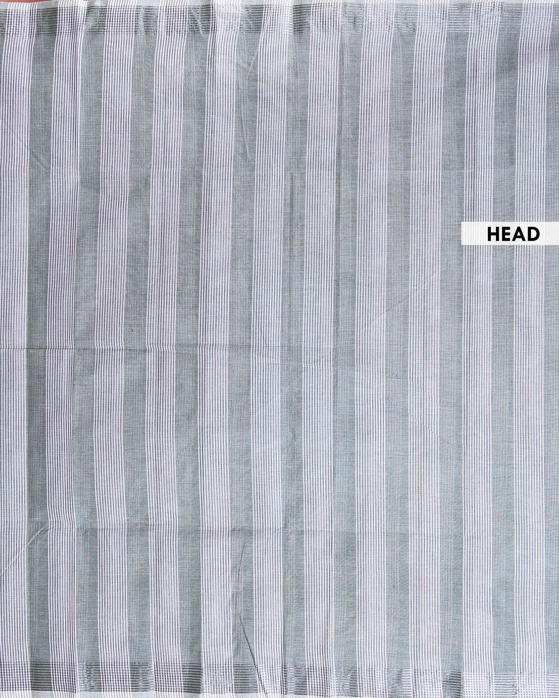 Handloom Kovai Cotton Saree with Subtle Striped Weave and Contrast Border - Grey