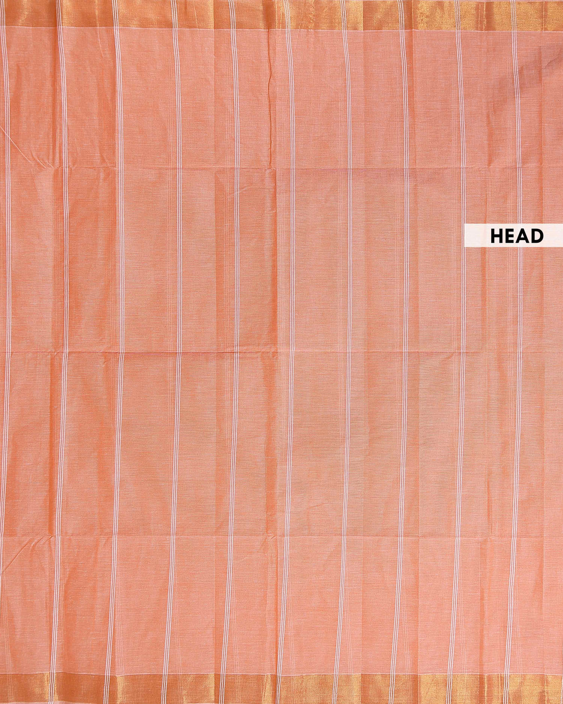 Traditional Kovai Cotton Saree with Subtle Woven Stripes - Peach