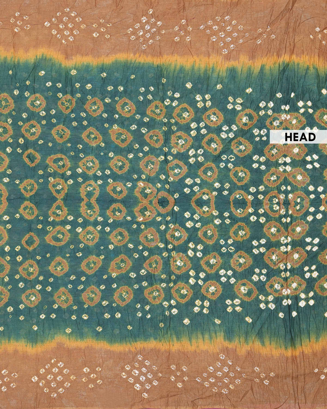 Traditional Bandhani Cotton Saree with Classic All-Over Tie-Dye Motifs and Decorative Border - Green