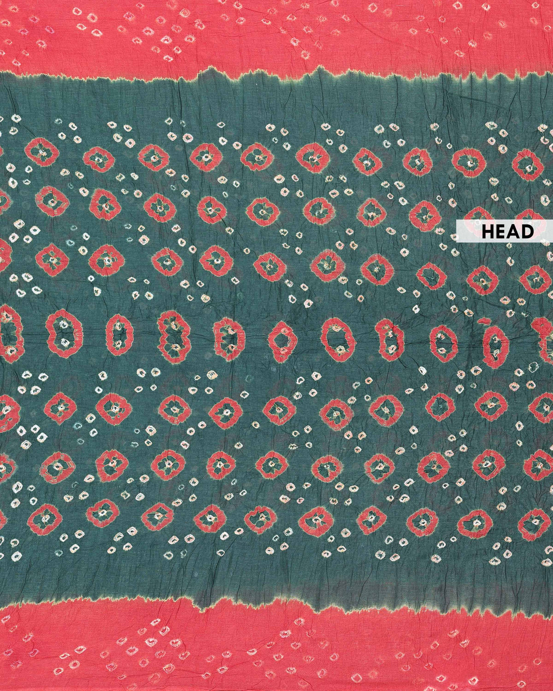 Elegant Bandhani Cotton Saree with Classic All-Over Tie-Dye Motifs and Decorative Border - Green