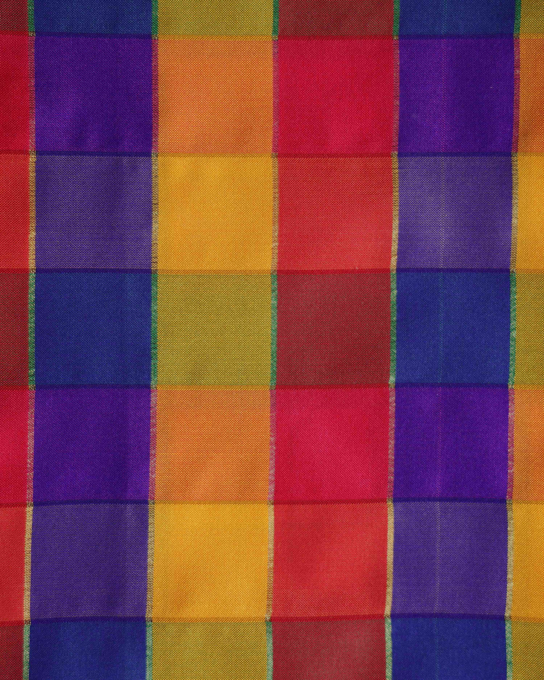 Women's Traditional Checked 1 Meter Blouse Material with Soft Finish - Multi