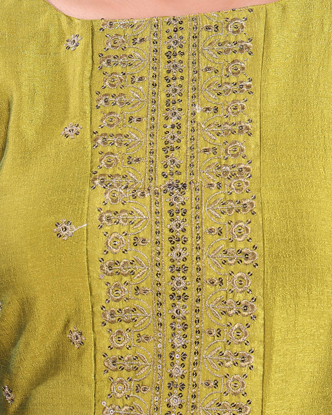 Women's Embellished Straight Kurta  - Green