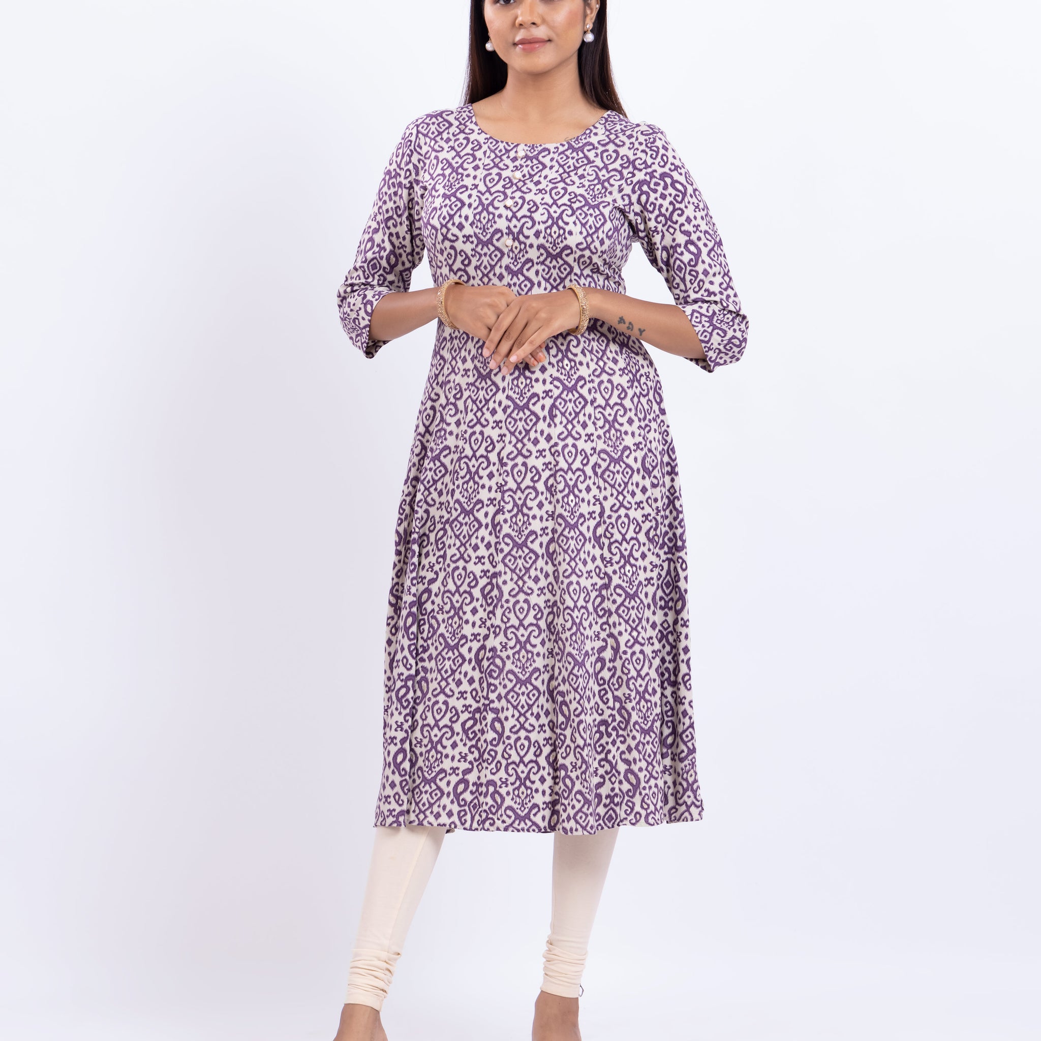 Designer Violet Printed  Women's Kurti