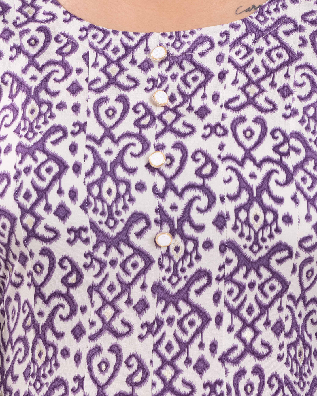 Women's Ethnic Motifs Printed A-Line Kurta - Purple