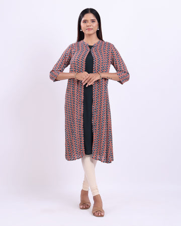 Designer Multi Overcoat Model Women's Kurti