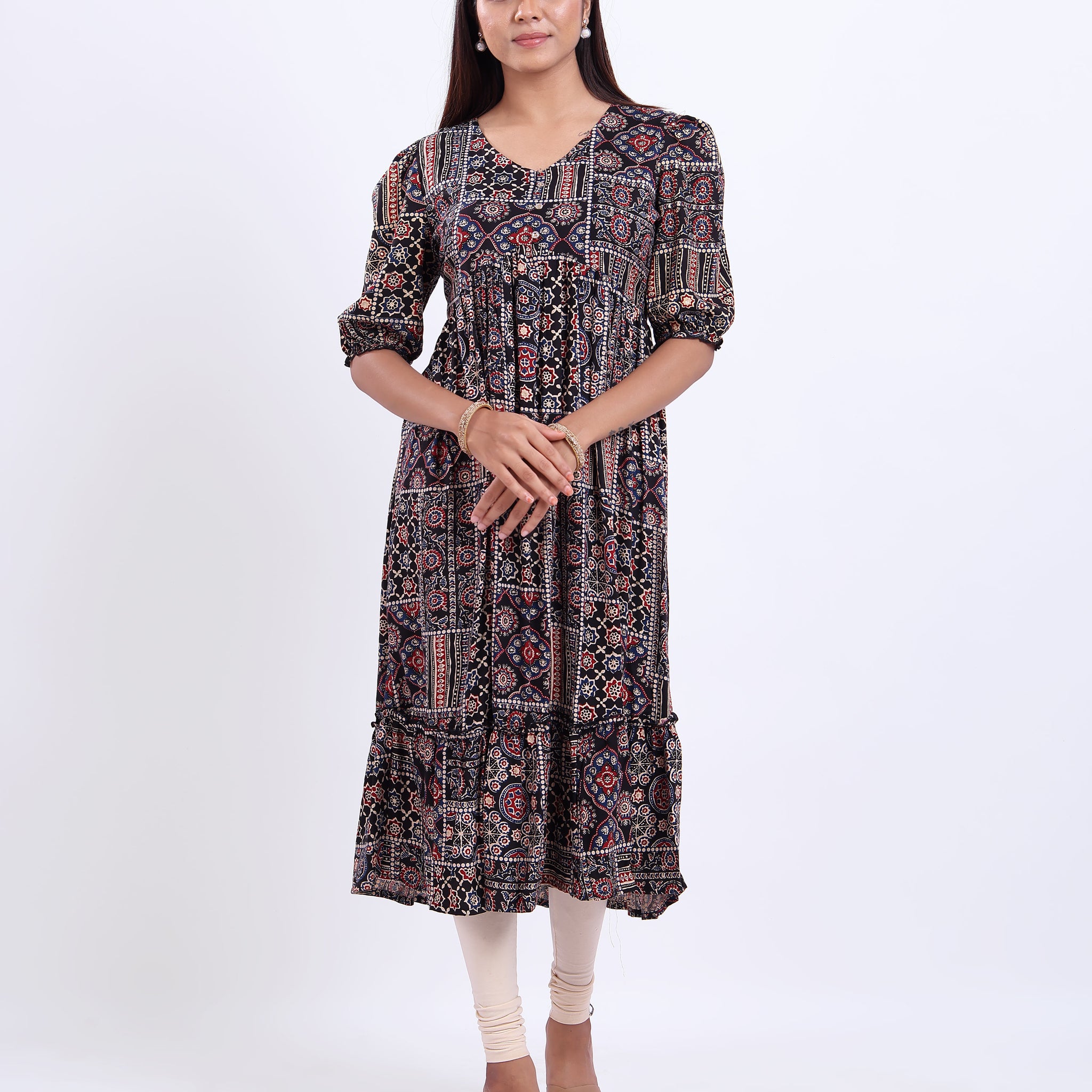 Designer Black Printed Women's Kurti
