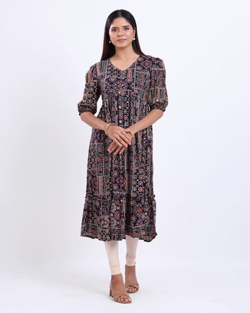 Designer Black Printed Women's Kurti