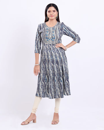 Designer Multi Embroidered Women's Kurti