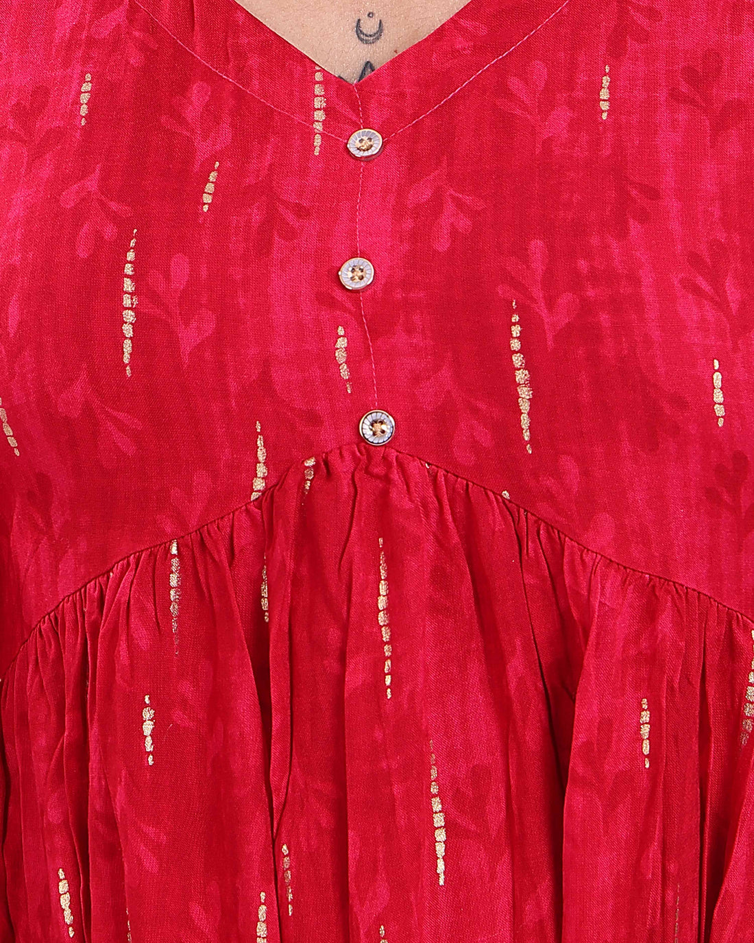 Designer Red Printed Women's Kurti