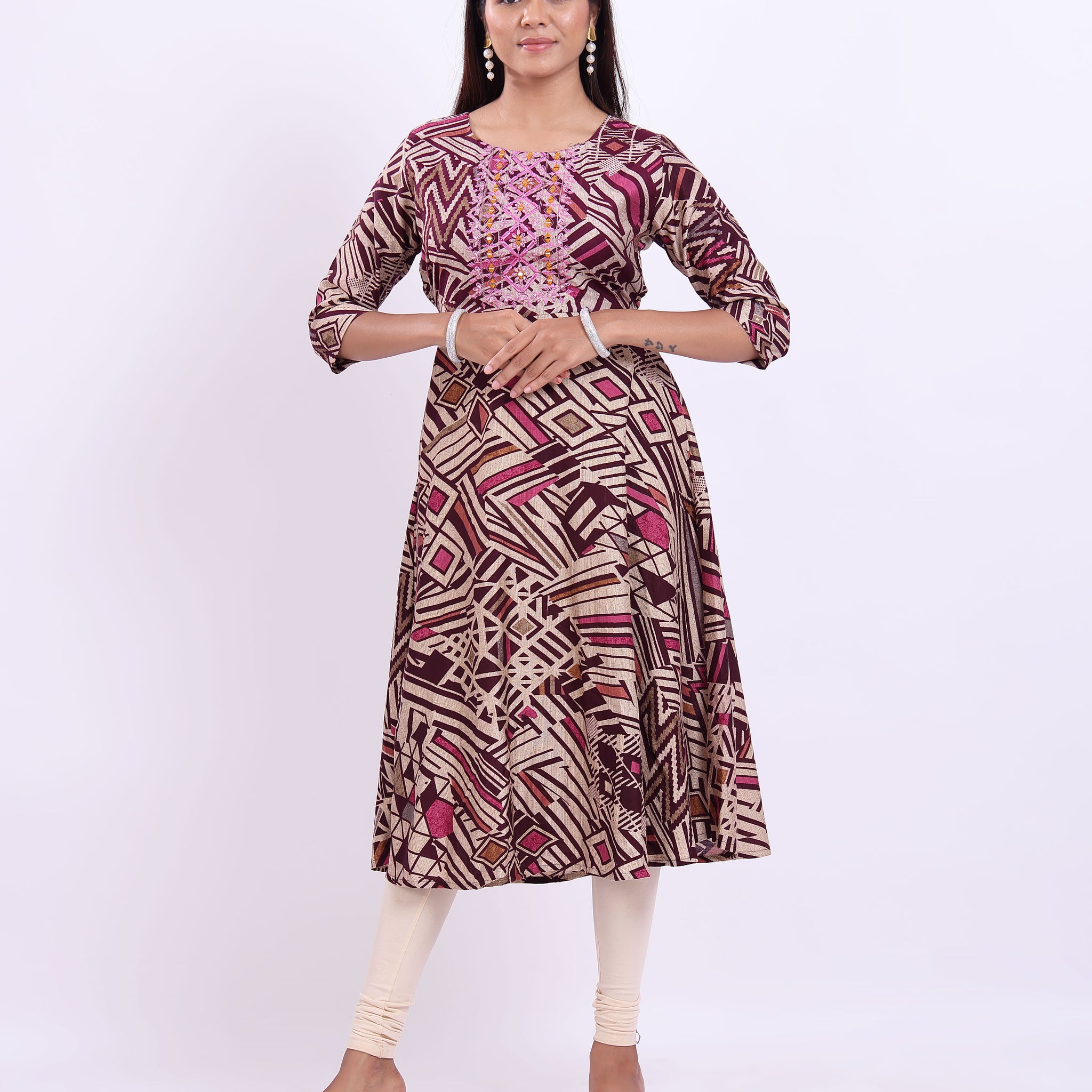 Designer Multi Embroidered Women's Kurti
