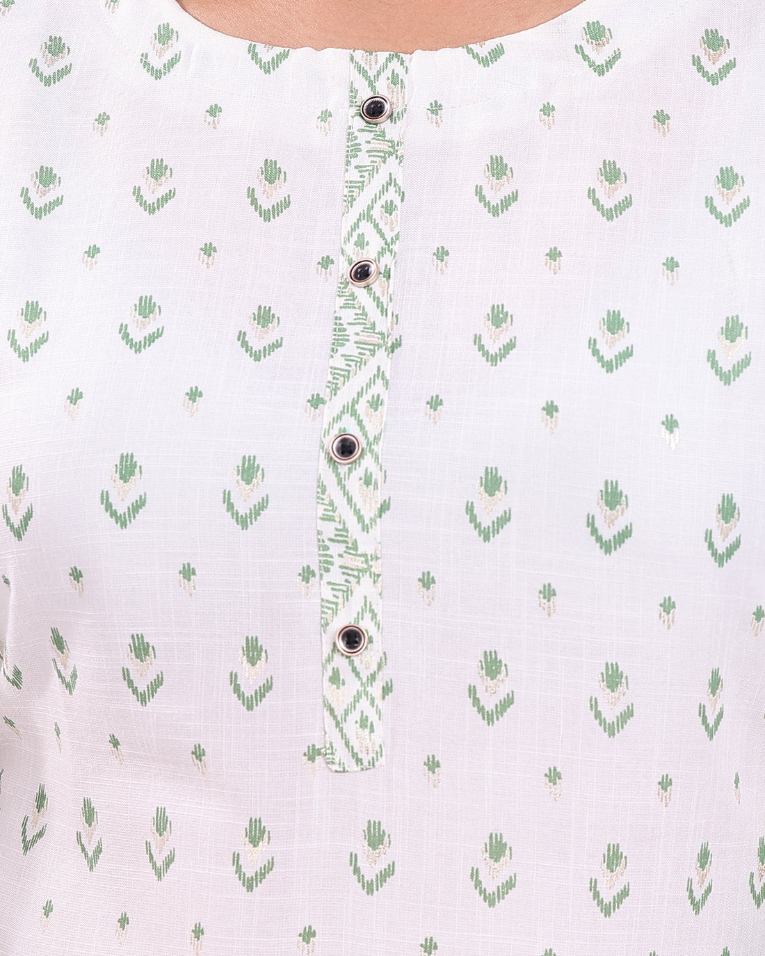Designer Half White Printed Women's Kurti