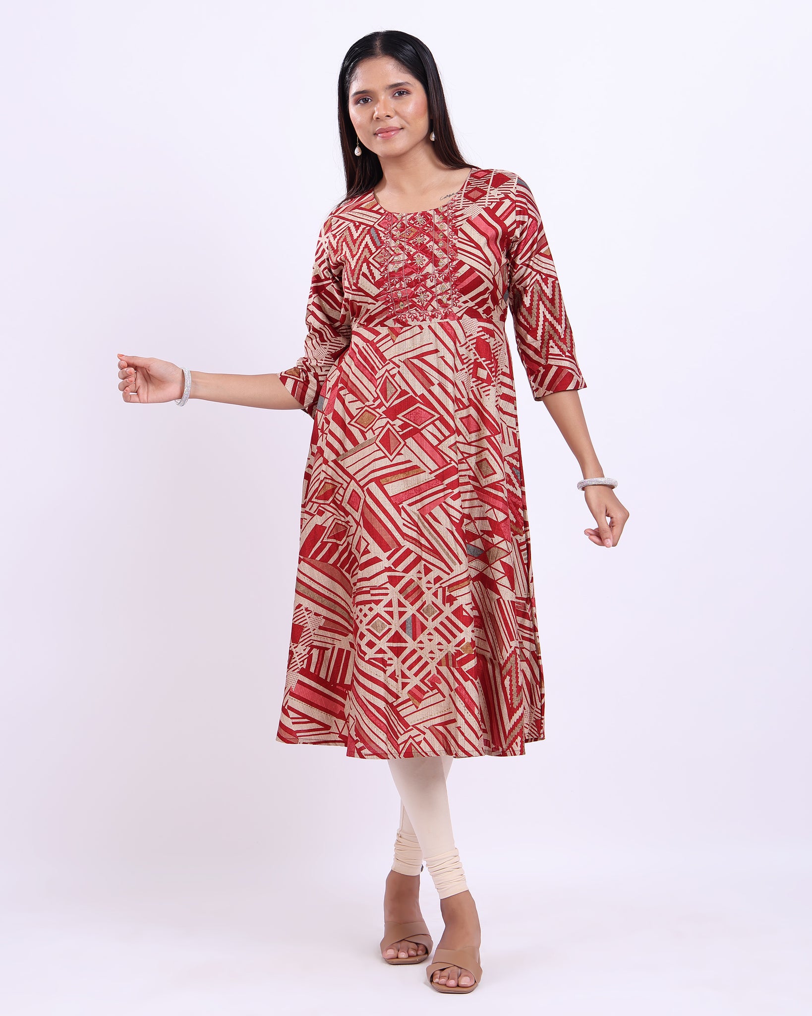 Designer Multi Embroidered Women's Kurti