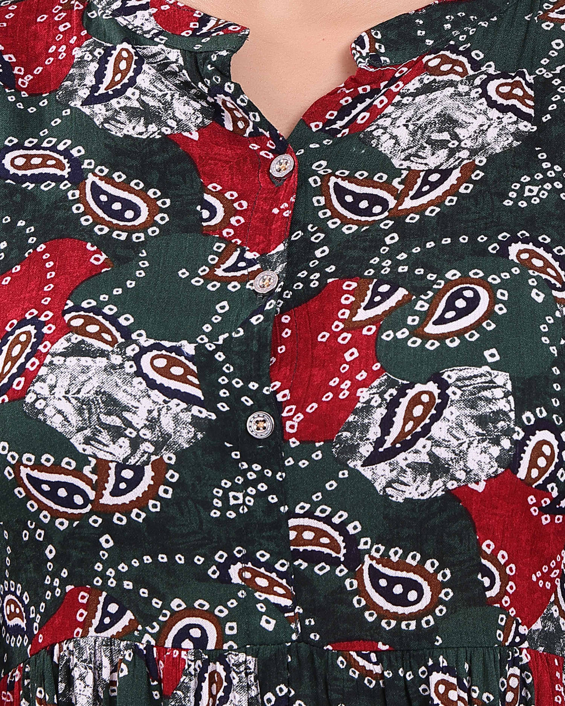 Designer Green Printed Women's Kurti