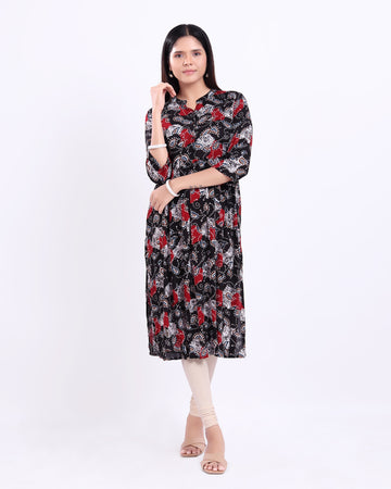 Designer Black Printed Women's Kurti