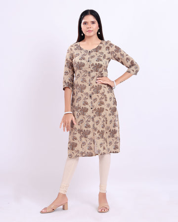 Stylish Women's Sandal Buttoned Down Printed Kurti