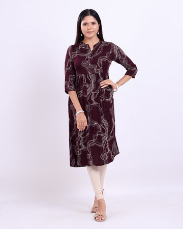Designer Purple Women's Kurti