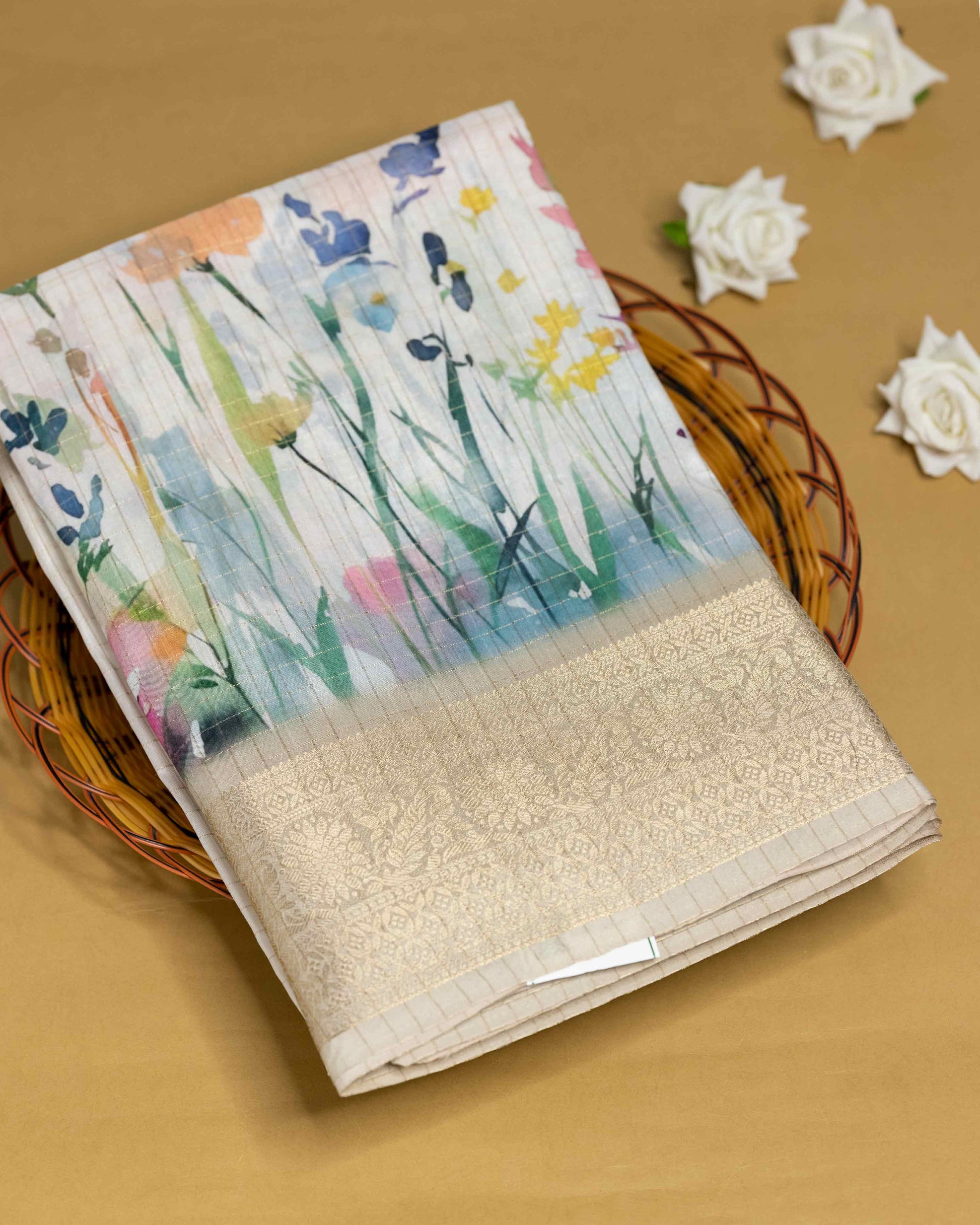 White Color Dola Saree 