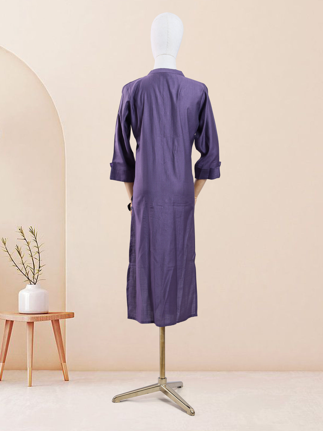 Designer Violet Color Striped Women's Kurti