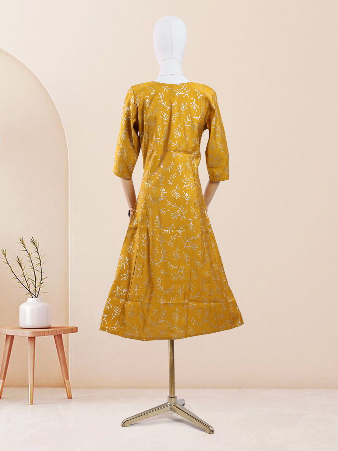 Designer Yellow Color Embroidery Women's Kurti
