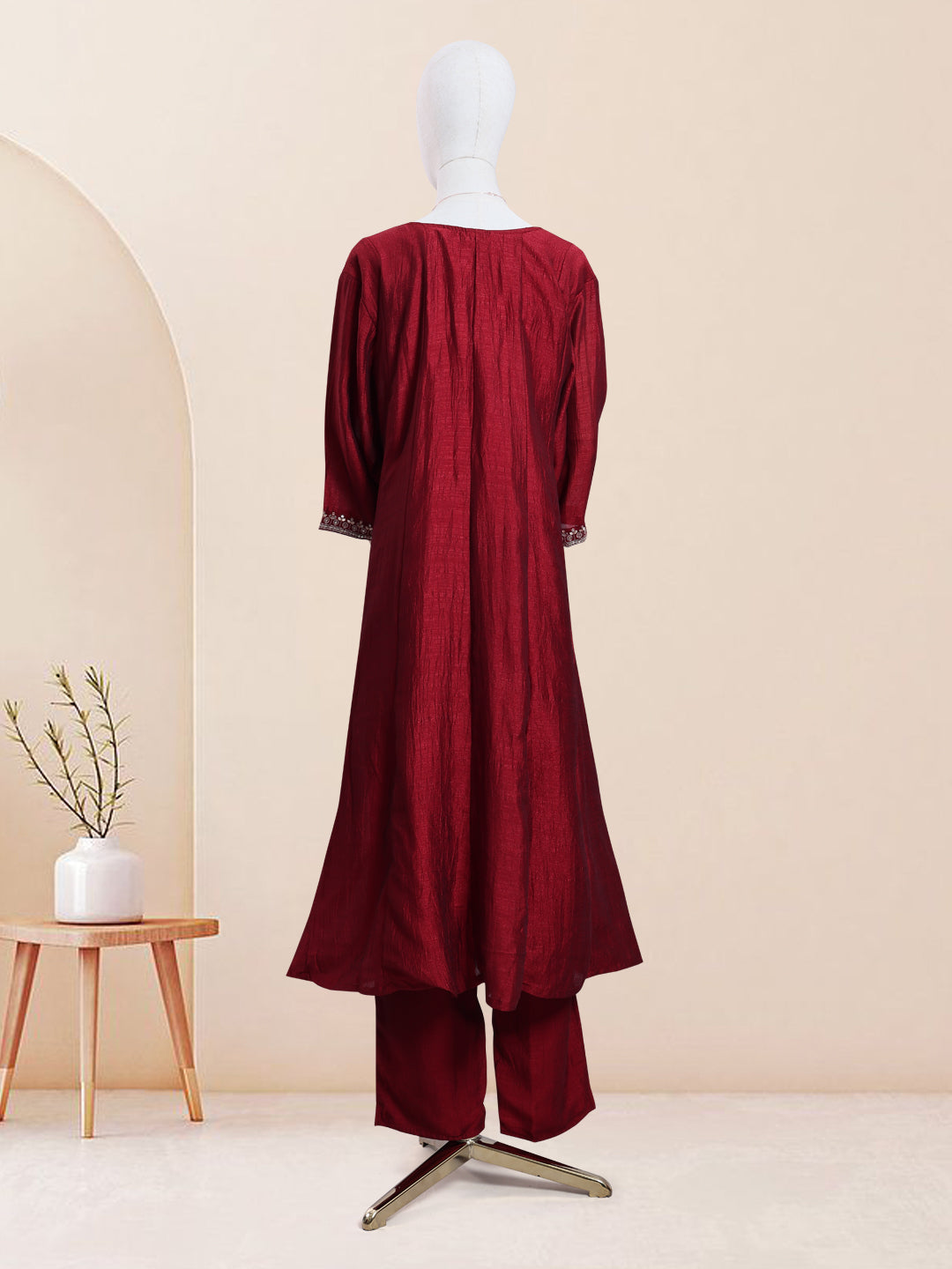 Maroon Colour Readymade Salwar Set