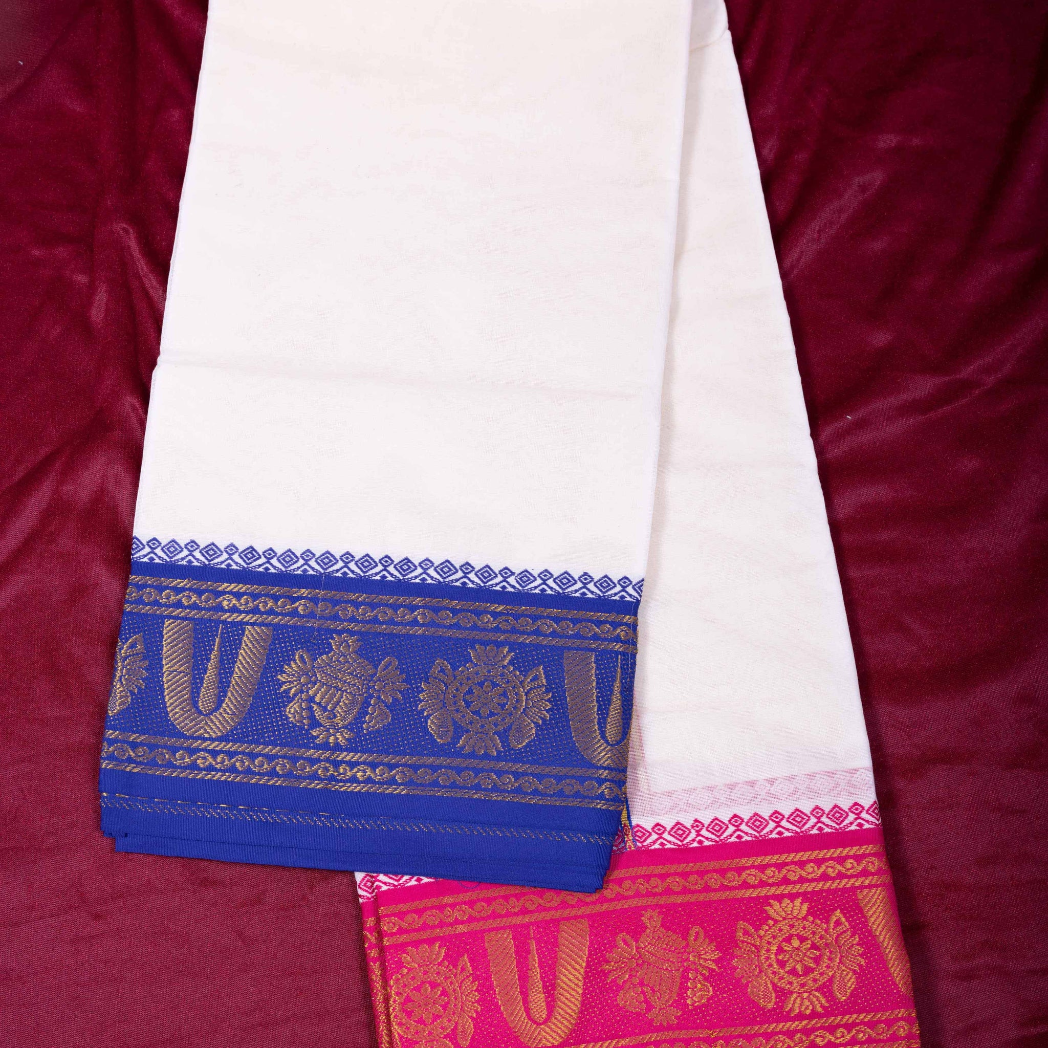 White Colour Cotton Dhoti
