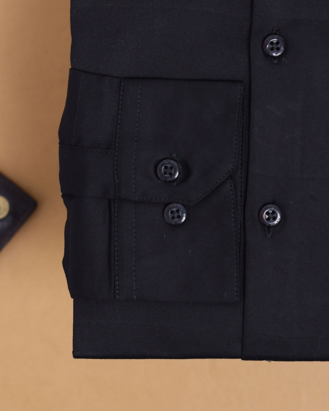 Men's Nativebull Solid Slim Fit Casual Shirt with Spread Collar and Full Sleeves -Black