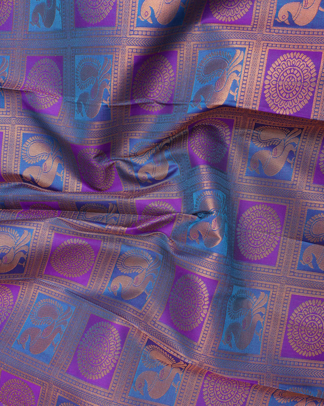 Blue Colour Copper Zari Aparna Saree
