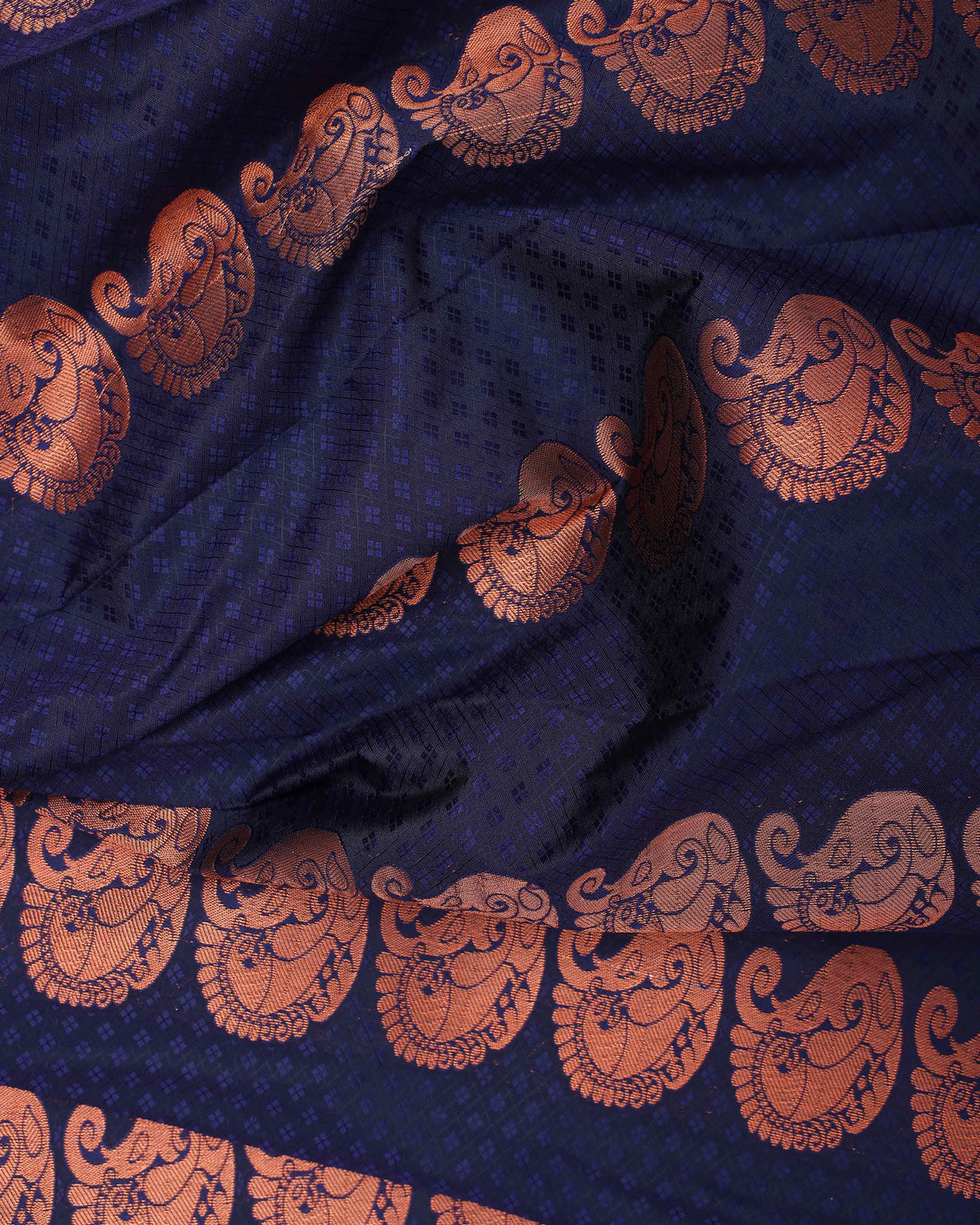 Navy Blue Colour Copper Zari Aparna Saree