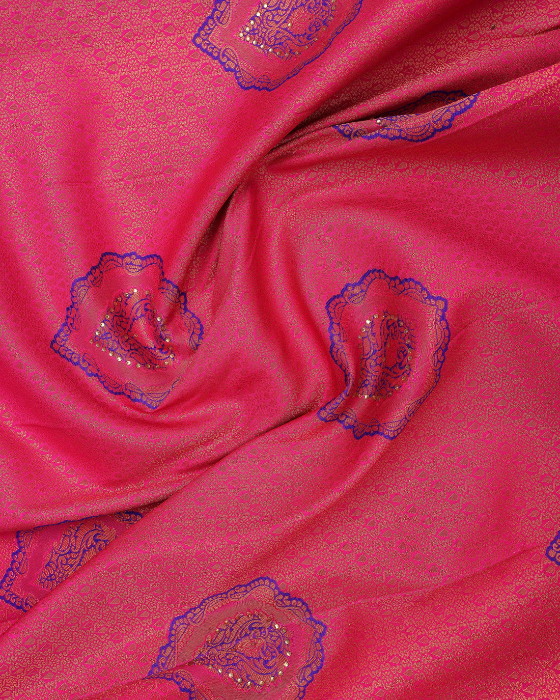 Pink Colour Copper Zari Aparna Saree