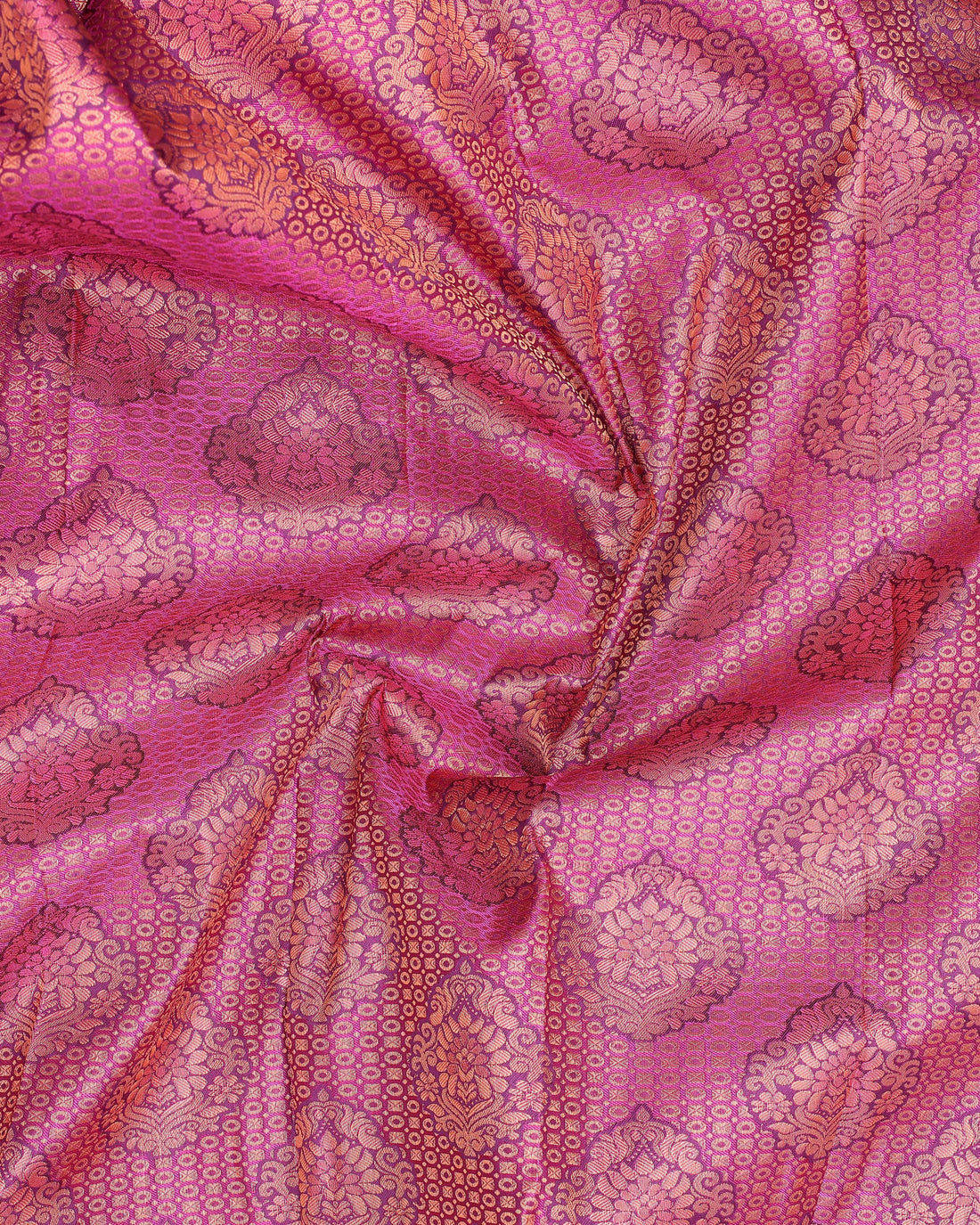 Pink Colour Copper Zari Aparna Saree