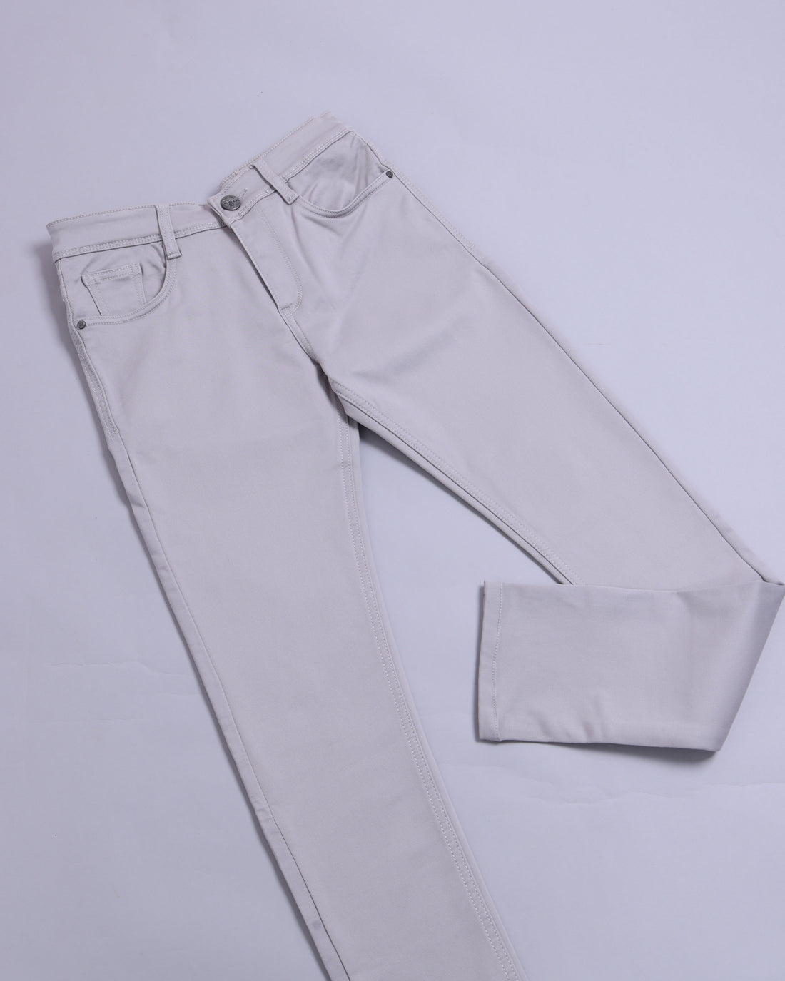 Men's Slim Fit Beige Lycra Jean