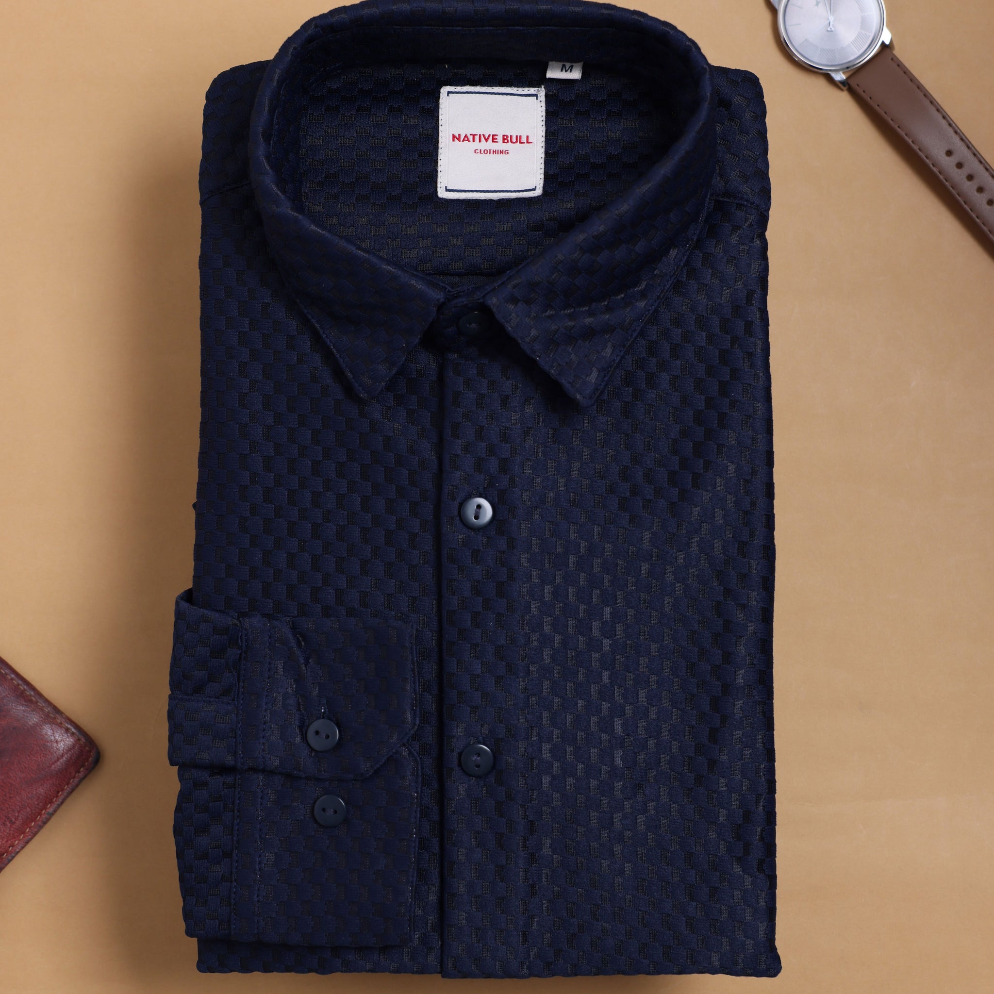 Nativebull navy blue colour casual shirt