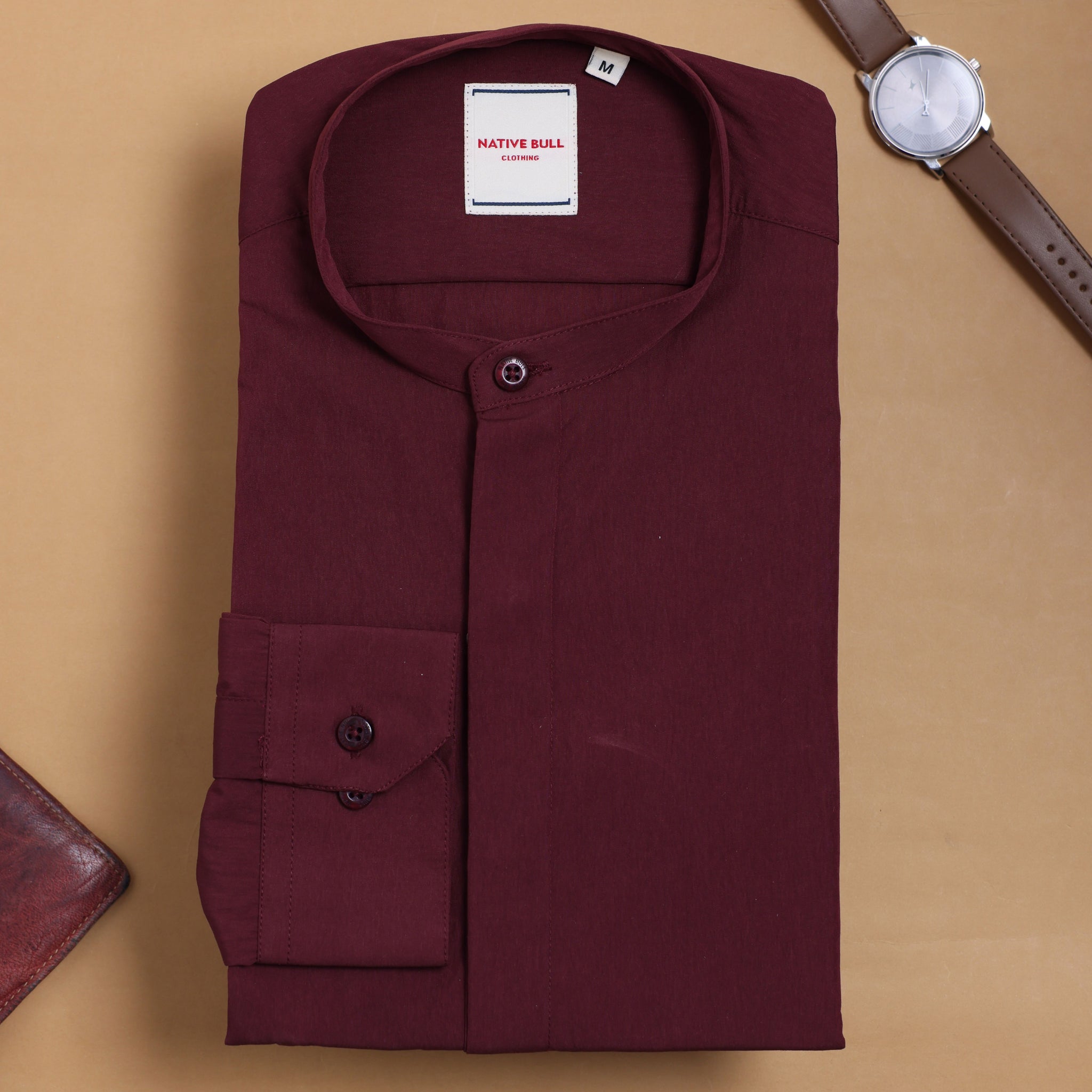 Nativebull maroon colour casual shirt