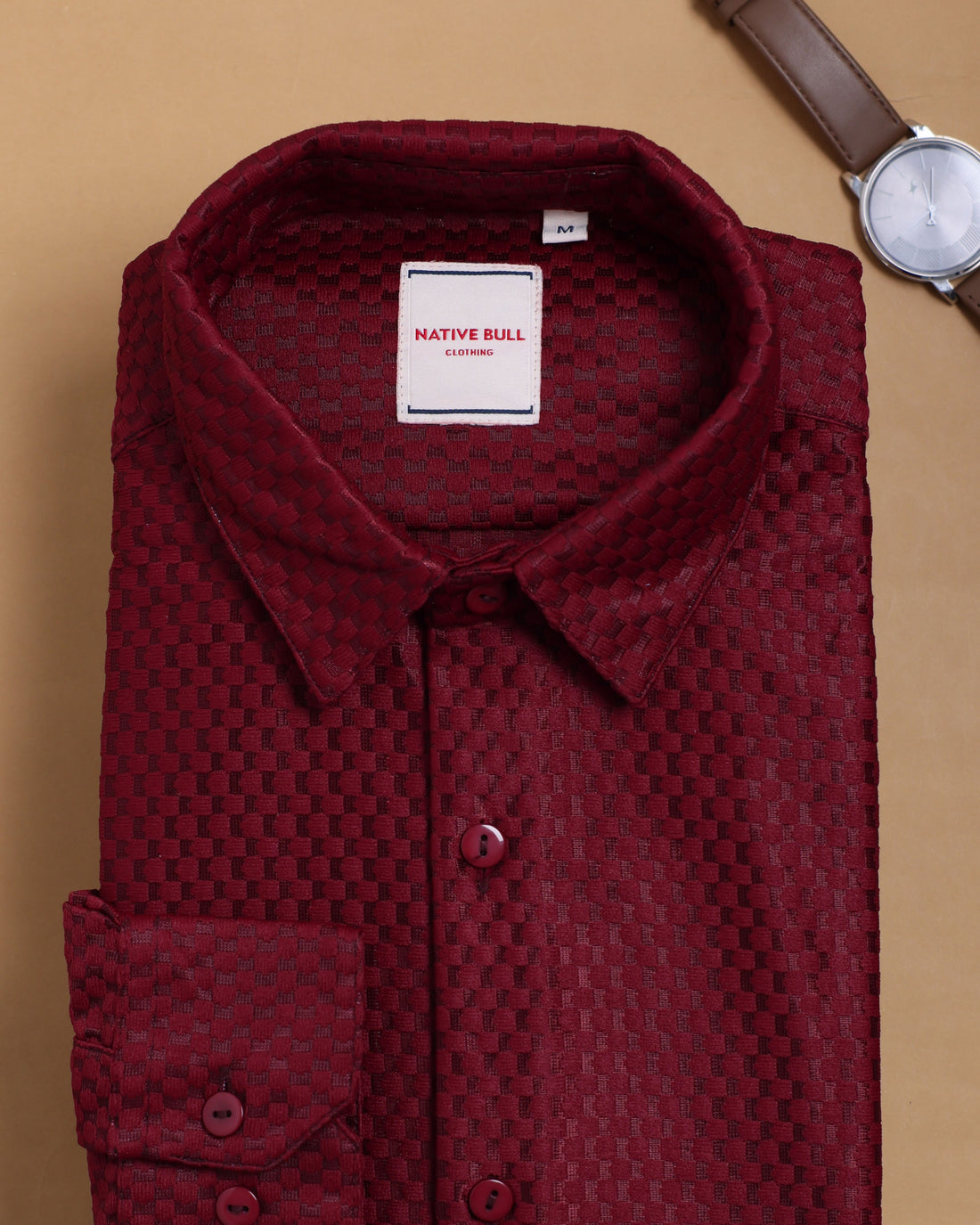 Nativebull Red Colour Casual Shirt