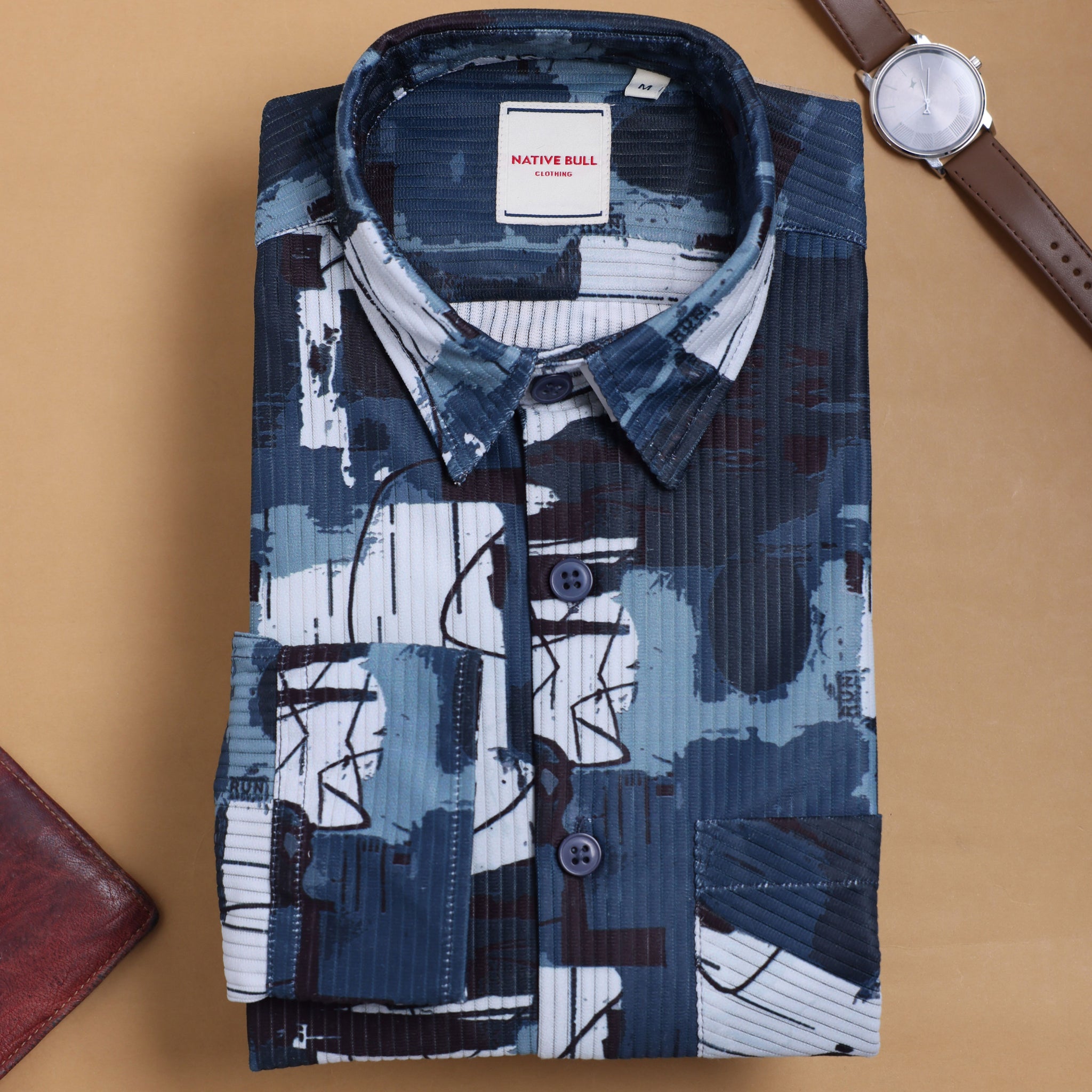 Nativebull blue colour casual shirt