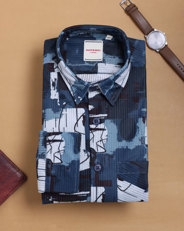 Nativebull blue colour casual shirt