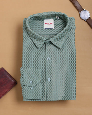 Nativebull green colour casual shirt