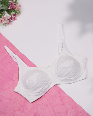 Seamless Non-Wired Everyday Support Bra - White