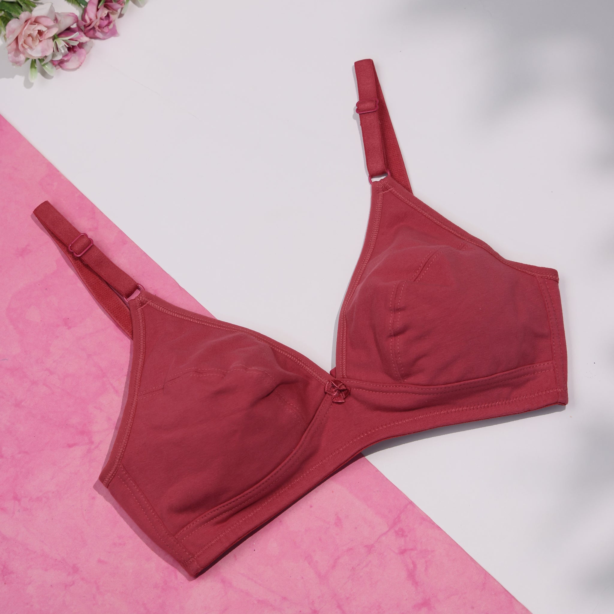 Coral Pink Colour Everyday Bra