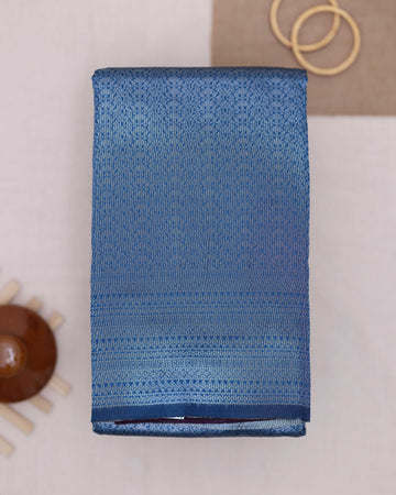 Blue color lichi silk saree