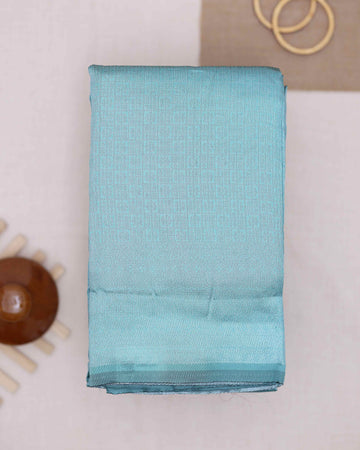 Aqua green color lichi silk saree