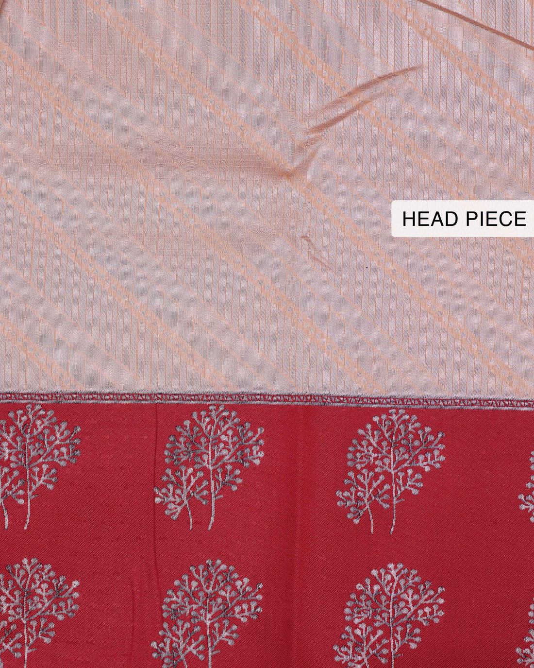 Peach color lichi silk saree